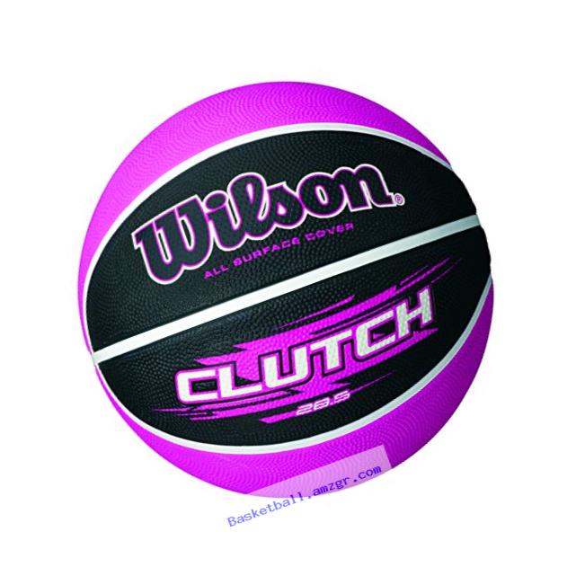 Wilson Clutch 28.5 Inch Pink/Black basketball, Intermediate Size